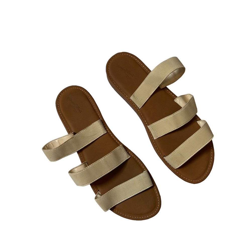 Universal Threads Womens Sandals Size 11 Slip-on Shoe Cream/Tan Solid